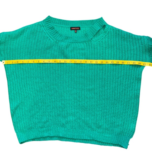 Swoop Neck Teal Sweater - Picture 7 of 12